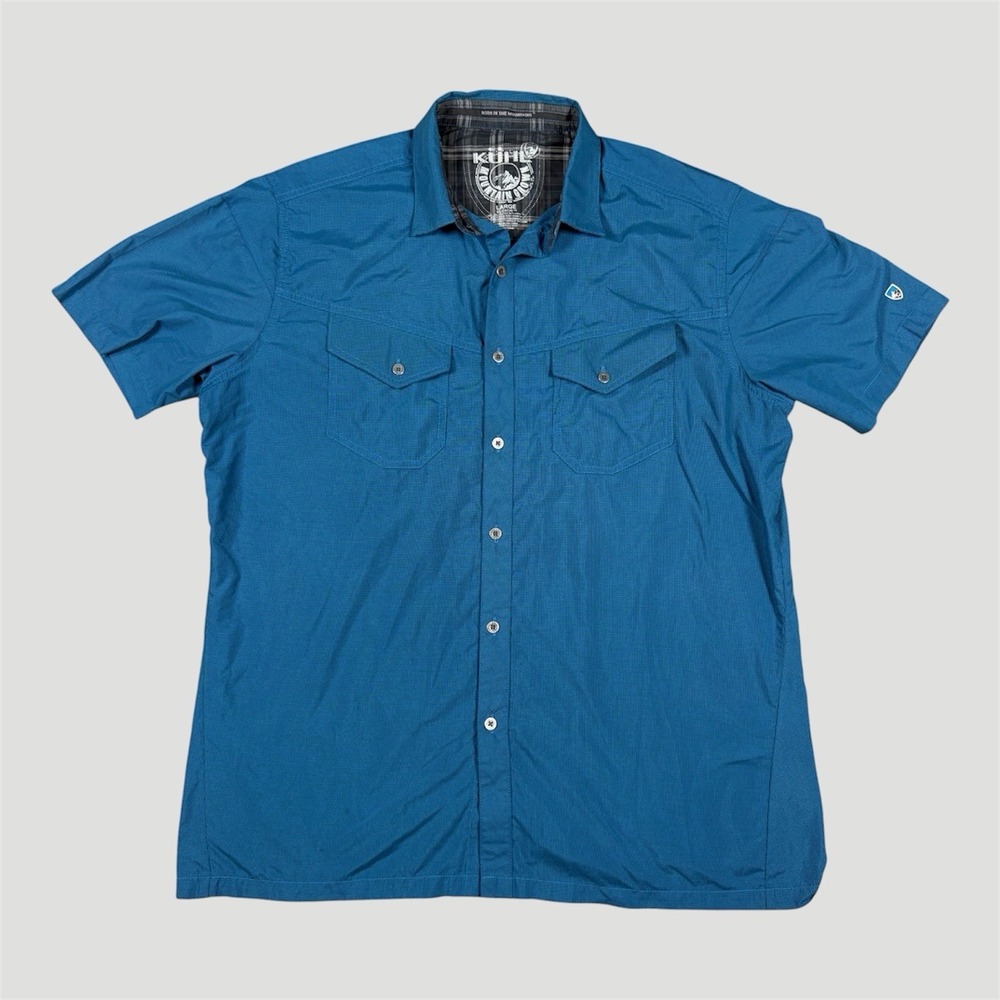Kuhl Stealth Shirt Mens Large Button Up Lightweight Pockets Outdoor Hiking Gorp